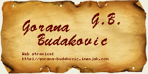 Gorana Budaković vizit kartica